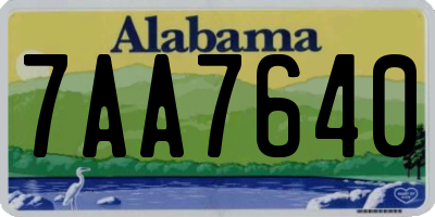 AL license plate 7AA7640