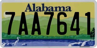 AL license plate 7AA7641