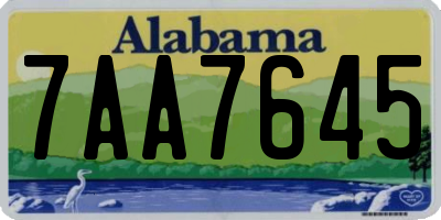 AL license plate 7AA7645