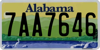 AL license plate 7AA7646