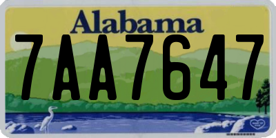 AL license plate 7AA7647