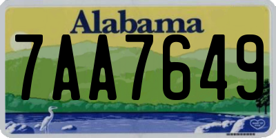 AL license plate 7AA7649