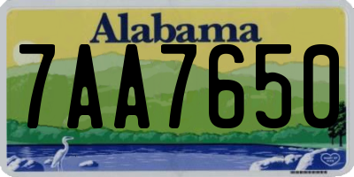 AL license plate 7AA7650