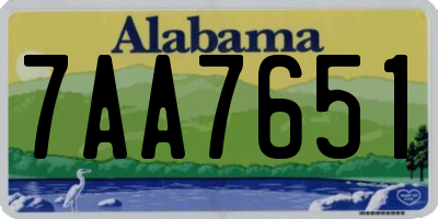 AL license plate 7AA7651