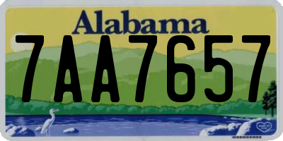 AL license plate 7AA7657
