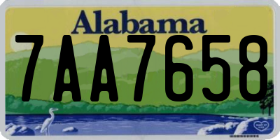 AL license plate 7AA7658