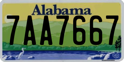 AL license plate 7AA7667