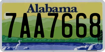 AL license plate 7AA7668