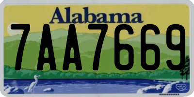 AL license plate 7AA7669