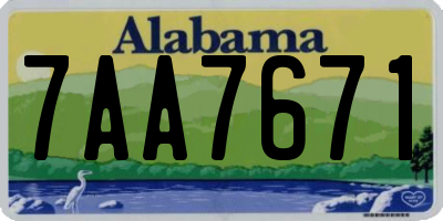 AL license plate 7AA7671