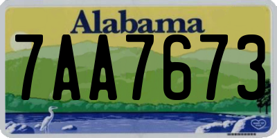 AL license plate 7AA7673