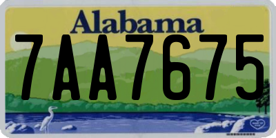 AL license plate 7AA7675