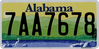 AL license plate 7AA7678