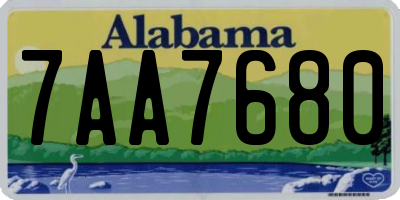 AL license plate 7AA7680