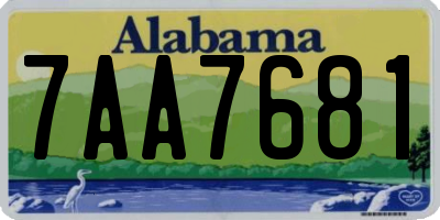 AL license plate 7AA7681