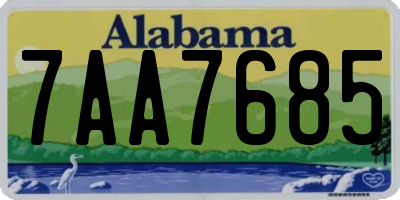 AL license plate 7AA7685