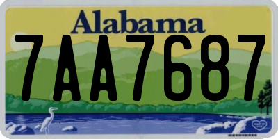 AL license plate 7AA7687