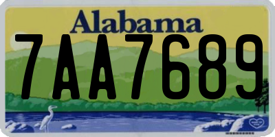 AL license plate 7AA7689