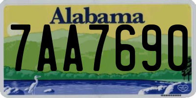 AL license plate 7AA7690