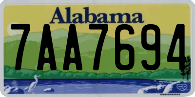 AL license plate 7AA7694