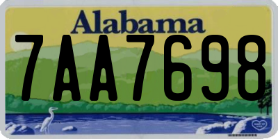 AL license plate 7AA7698