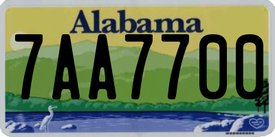 AL license plate 7AA7700