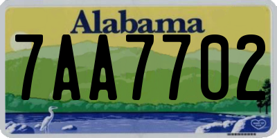 AL license plate 7AA7702