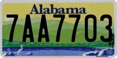 AL license plate 7AA7703