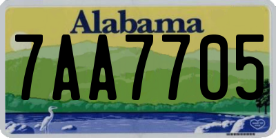 AL license plate 7AA7705