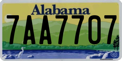 AL license plate 7AA7707