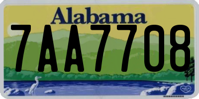 AL license plate 7AA7708