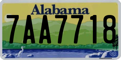 AL license plate 7AA7718