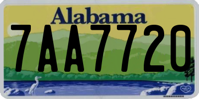 AL license plate 7AA7720