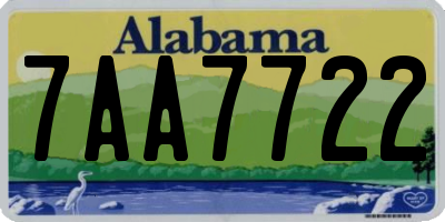 AL license plate 7AA7722