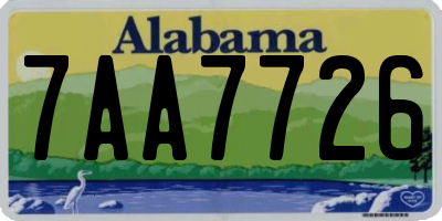 AL license plate 7AA7726