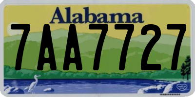 AL license plate 7AA7727