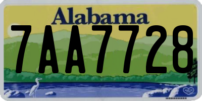 AL license plate 7AA7728