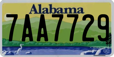 AL license plate 7AA7729