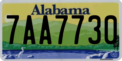 AL license plate 7AA7730