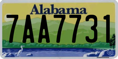 AL license plate 7AA7731