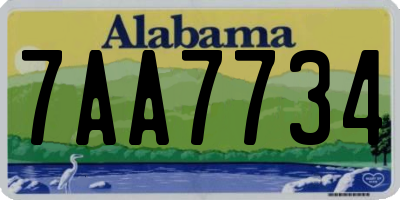 AL license plate 7AA7734