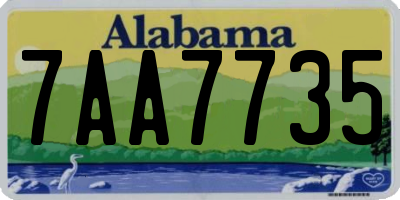AL license plate 7AA7735