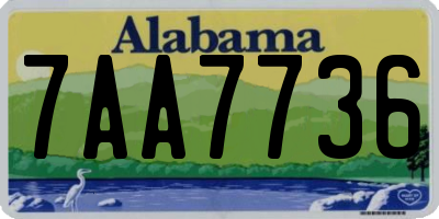 AL license plate 7AA7736