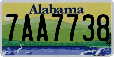 AL license plate 7AA7738