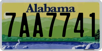 AL license plate 7AA7741