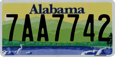 AL license plate 7AA7742