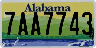 AL license plate 7AA7743