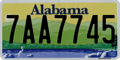 AL license plate 7AA7745