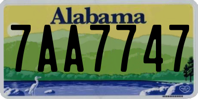 AL license plate 7AA7747