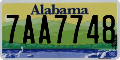 AL license plate 7AA7748